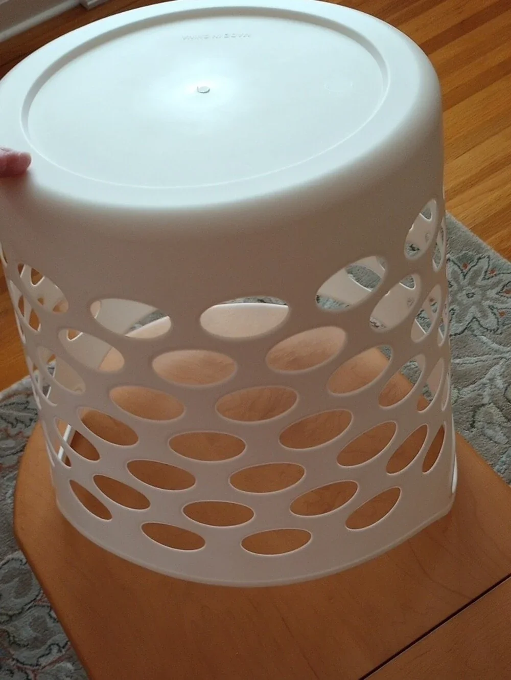 White Ventilated Plastic Laundry Basket with Built-In Handles Brand New!!!